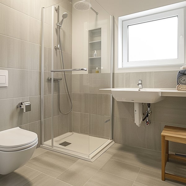 barrierefreies-bad-min Modernes Badezimmer mit barrierefreier Dusche