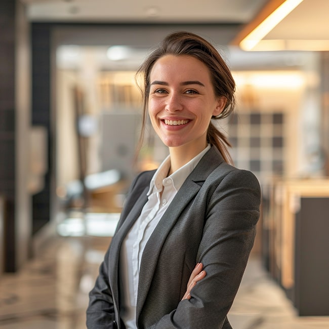 fliesenverkaeuferin-min Lächelnde Fliesenverkäuferin